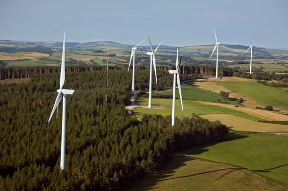 Wind turbines in Aveyron,France