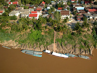 Erosion des berges, Luang Prabang, Laos.